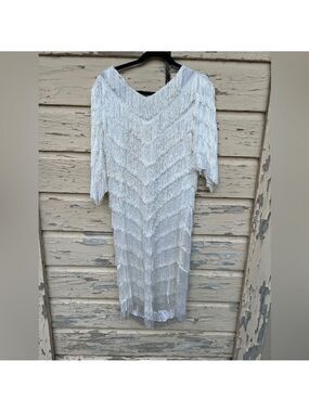 Vintage 80s Hal Ferman Donald Curtis Roaring 20s Flapper Fringe Costume Dress 12